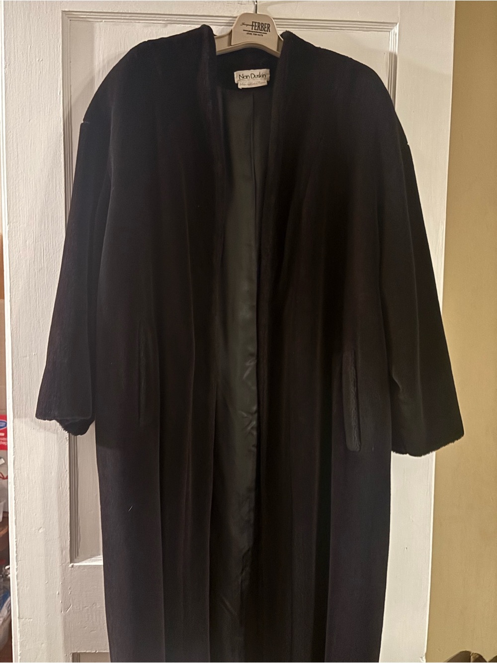 Black alpaca Women's Long Coat